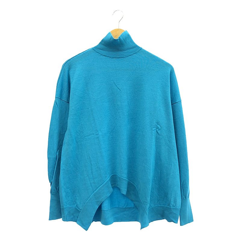ENFOLD / エンフォルド | 2023AW | CURVE-HEM PULLOVER ハイネック編み物 | 38 | 青色 | レディース セーター-レディースファッション