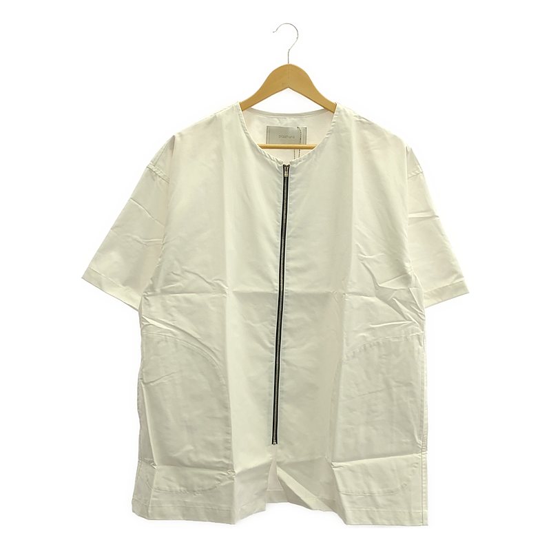 【新品】 prasthana / プラスターナ | less shirt 半袖シャツ | M | ホワイト | メンズ