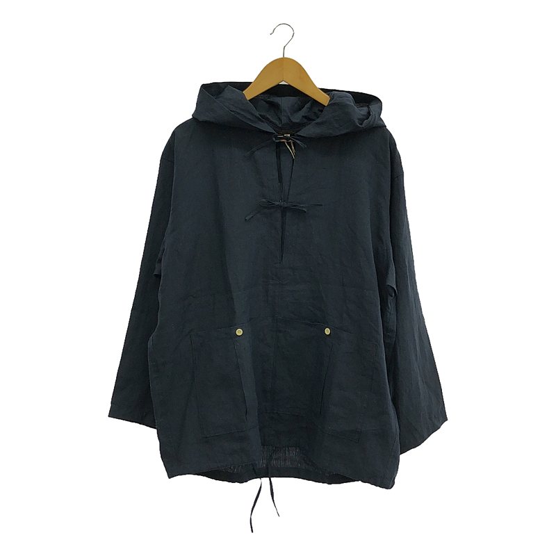 HAVERSACK / ハバーサック | リネン フーデッド プルオーバー | S | ネイビー | レディース