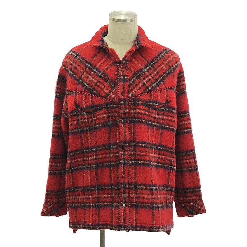 TANAKA / タナカ | WESTERNER OVERSHIRT RED SHAGGY PLAID / シャギーウエスタンシャツ ジャケット | M | レッド | メンズ｜KLD 店 24,146円