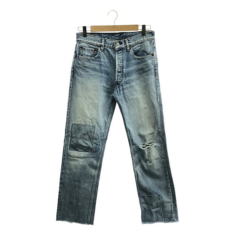 NOWOS / ノーウォス | ペンキ加工 パッチワーク デニムパンツ | M | インディゴ | レディース｜KLD 店 7,668円