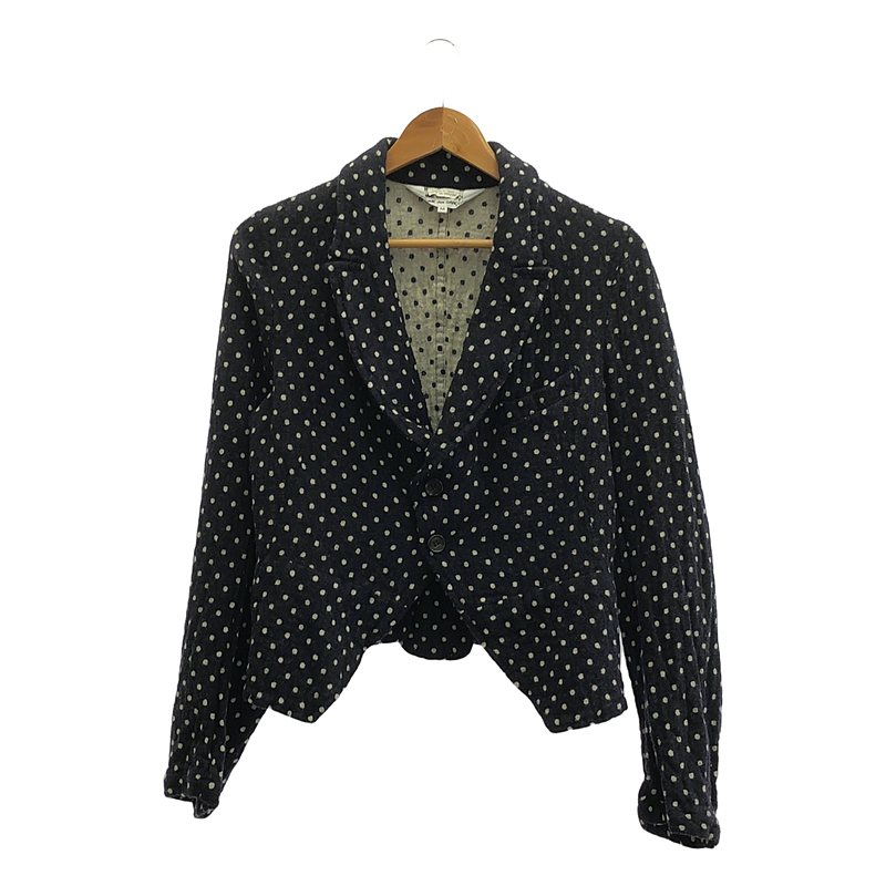 COMME des GARCONS COMME des GARCONS / コムコム | 2007AW | ウール 縮絨 ドット シングルブレスト ジャケット | M | ダークネイビー/ホワイト | レディース｜KLD 店
