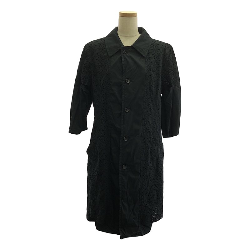 COMME des GARCONS COMME des GARCONS / コムコム | 2010SS | パンチング カットワークレース シングル厚地の外套 | M | 黒いこと | レディース