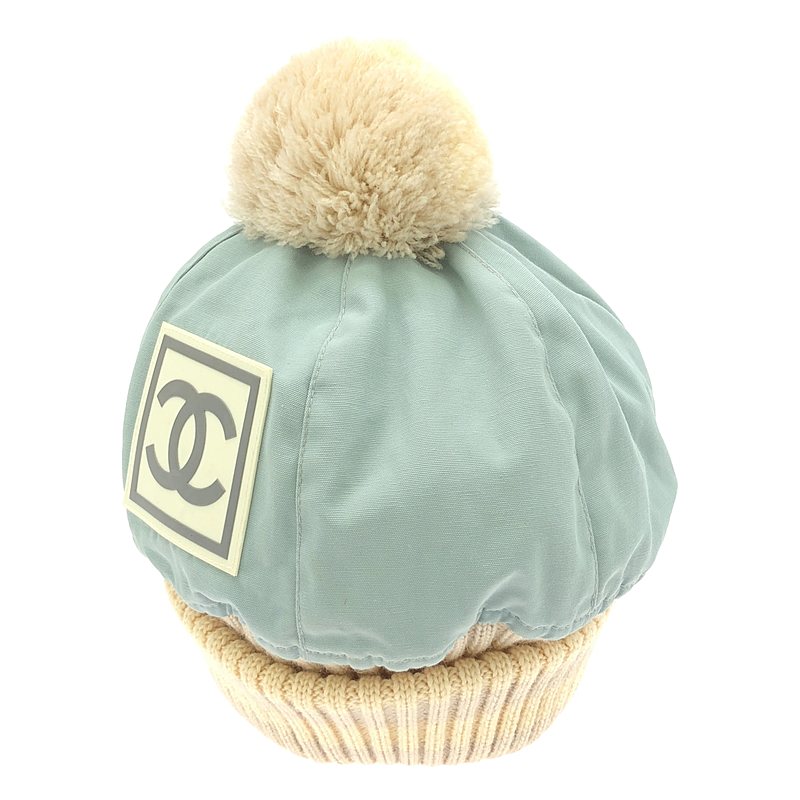 【美品】  CHANEL / シャネル | 運動競技伝達ルート ココマーク 編み物旗がしら | M | ともし火青碧 / ベージュ / 白いこと / 薄墨色 | レディース