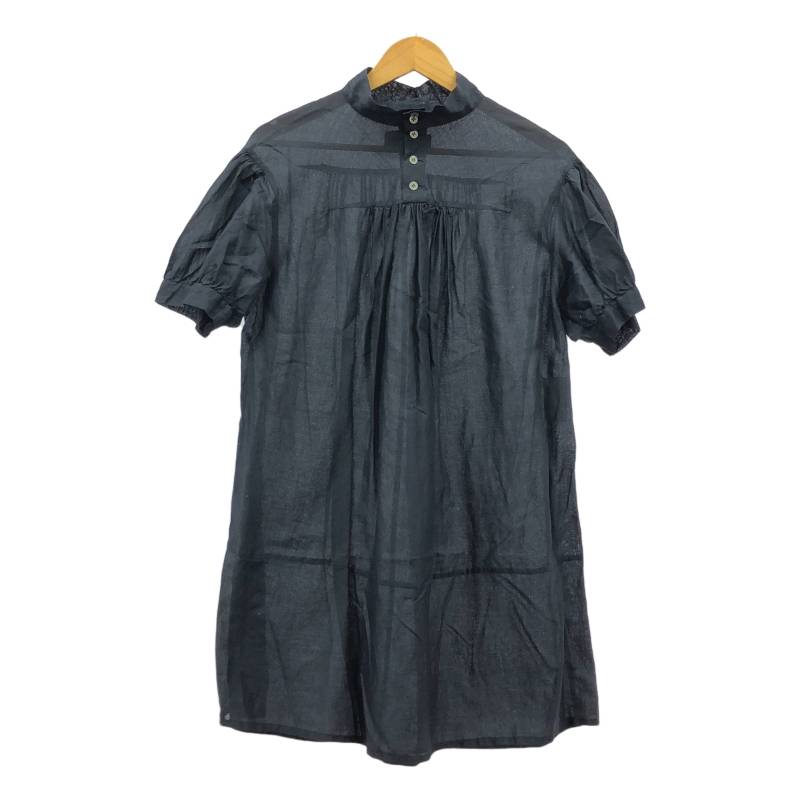 可愛い♡トリココムデギャルソン 丸襟 バイカラー フレアワンピース タック M 可愛い♡トリココムデギャルソン 丸襟 バイカラー フレア