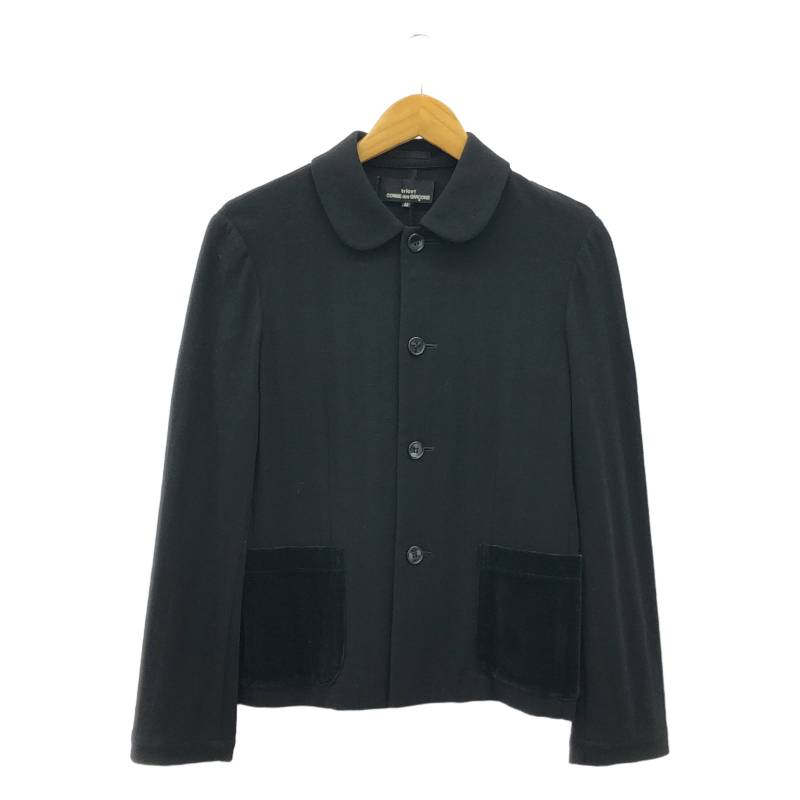 トリココムデギャルソン ツイードブルゾン ジャケット フェイクレザー切替え M COMME des GARCONS - トリコ コムデギャルソン tricot COMME des