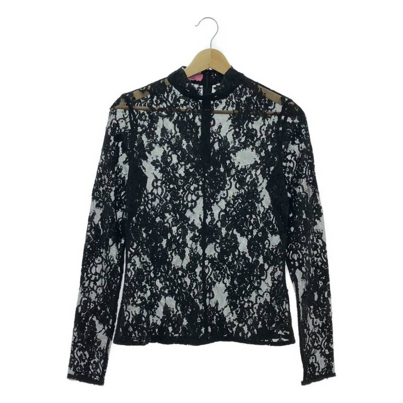 VIVIANO / ヴィヴィアーノ | 2024AW | フラワー レース ハイネック トップス | M | ブラック | レディース