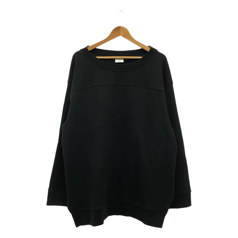 DRIES VAN NOTEN 黒 クルーネック スウェット ドリスヴァンノッテン DRIES VAN NOTEN ギャザー クルーネック