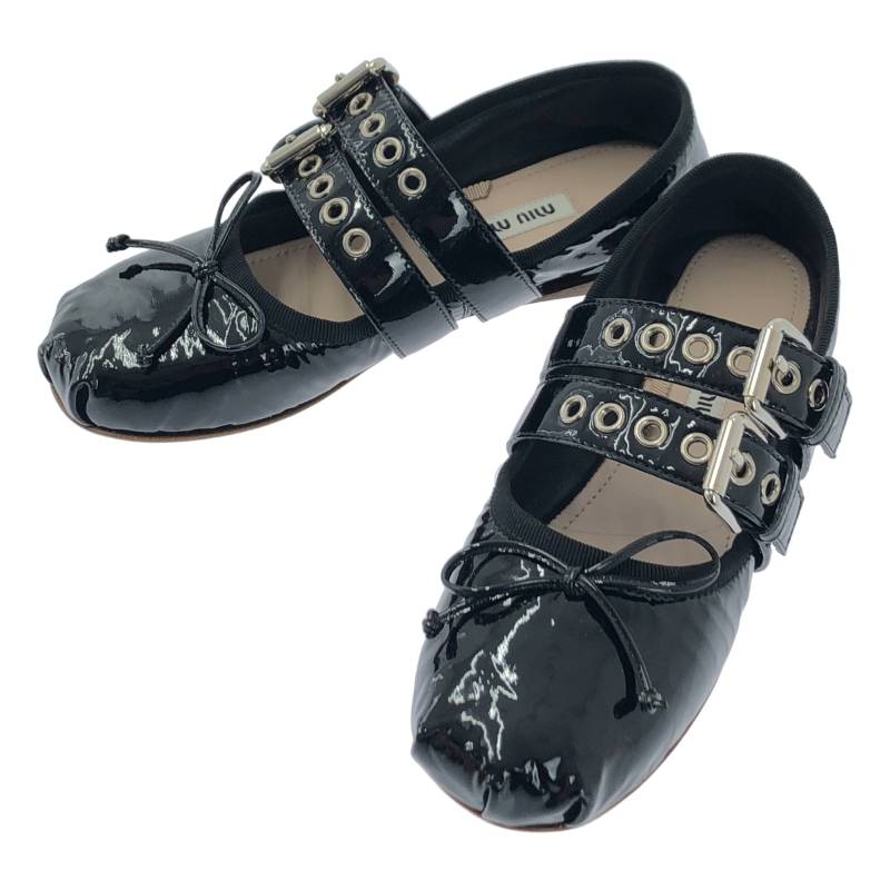 miu miu レッド フラットシューズ アンクルストラップ バレエ MIU MIU（バレエシューズ）のフリマアイテム一覧