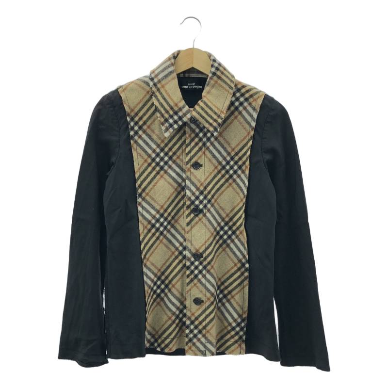 tricot COMME des GARCONS / トリココムデギャルソン | 2002AW | 絨毛 異原料品 うつり変わり 断ち切り 内部アウト 上衣 | M | 黒いこと/ベージュ | レディース レディースファッション-コート・ジャケット
