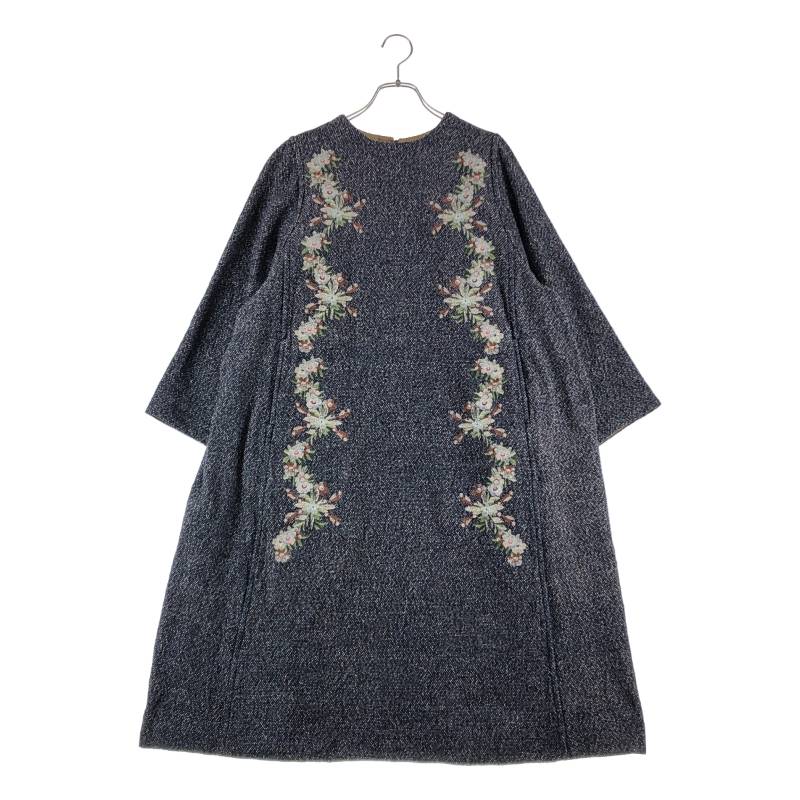【美品】 45r / フォーティファイブアール | ニコミコツイードのお花 スモック ワンピース | 00 | ネイビー | レディース