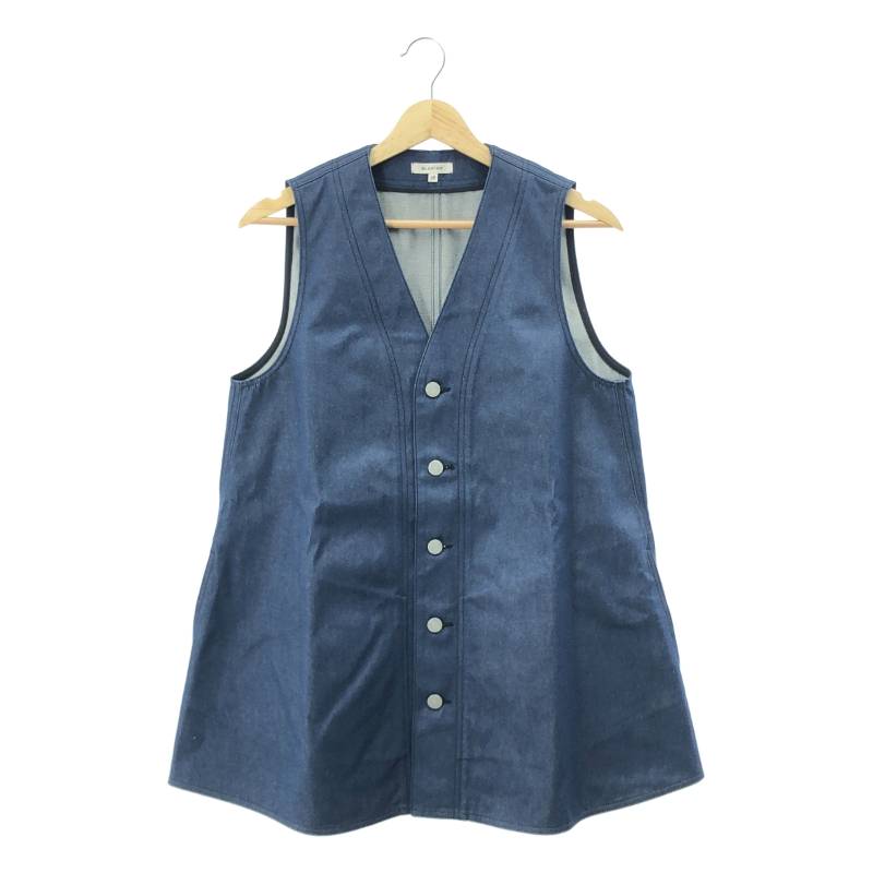 【美品】 BLAMINK / ブラミンク | 2024SS | オーバーシルエット デニム ボタン ベスト | 38 | インディゴ | レディース