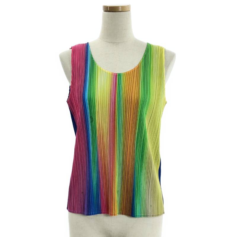 レア‼️PLEATS PLEASE ノースリーブ　サマーニット イッセイミヤケ PLEATS PLEASE ISSEY MIYAKE - プリーツプリーズIssey Miyake