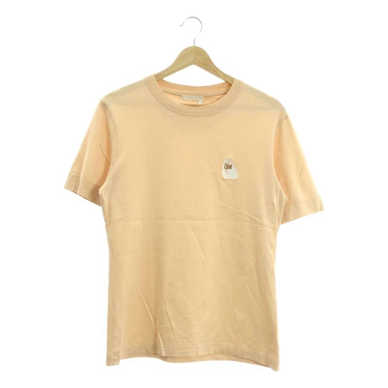 Chloé クロエ コットン素材 カットソー 美品 Chloé コットンジャージー製クロップドボクシーロゴTシャツ