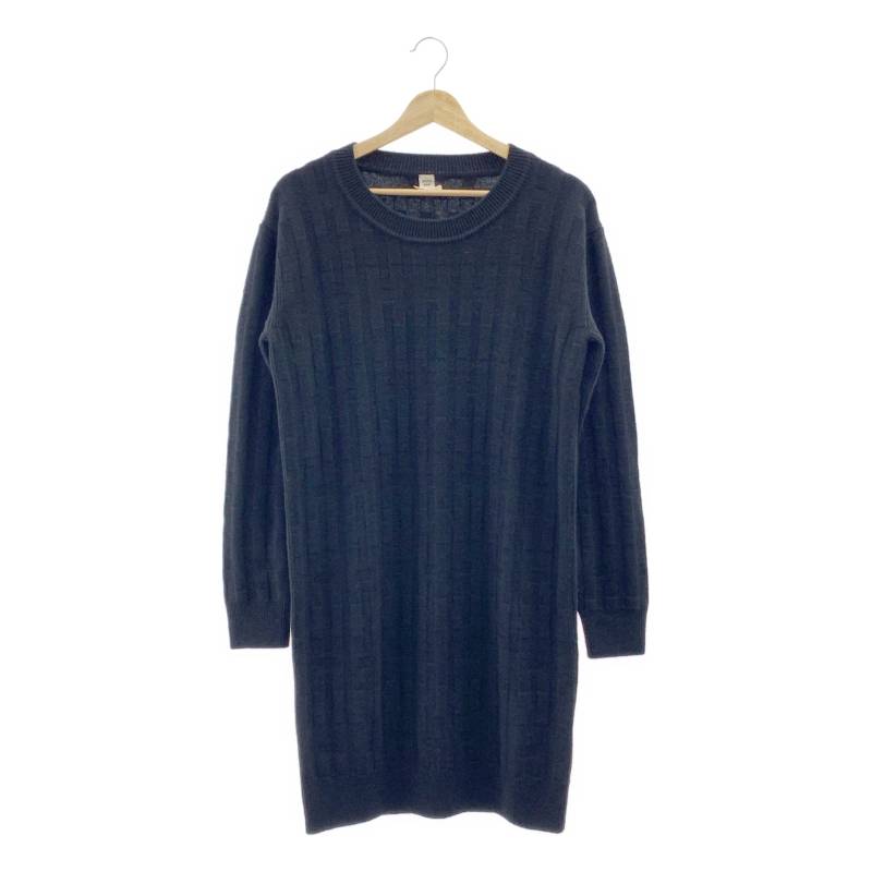 【新品】 HERMES / エルメス | ウール Hロゴ ジャガード ニットワンピース | 36 | ブラック | レディース|KLD 店