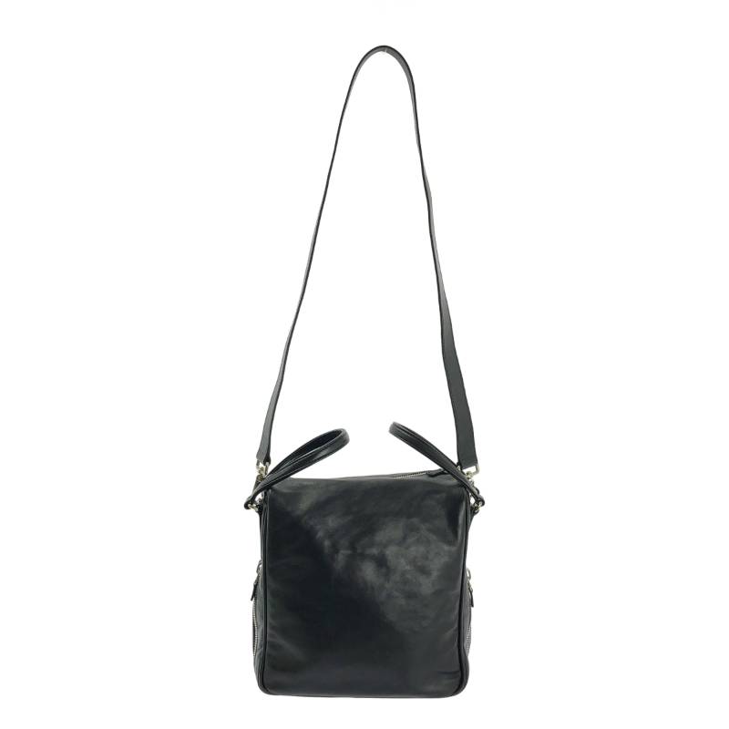 【美品】 JACQUES LE CORRE / ジャックルコー | レザー ジップ 2way スクエア ショルダーバッグ | ブラック | レディース