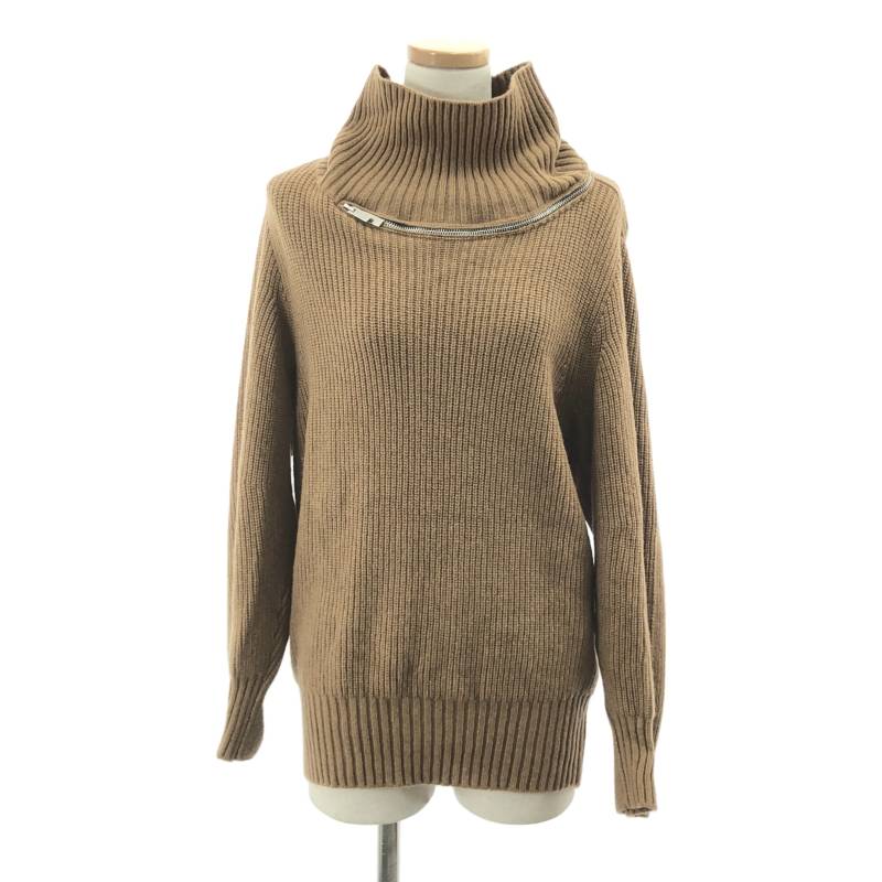 sacai / サカイ | 2023AW | high neck zip knit  / ジップ ハイネック 編み物 プルオーバー | 1 | 赤銅色 | レディース ニット・セーター-トップス