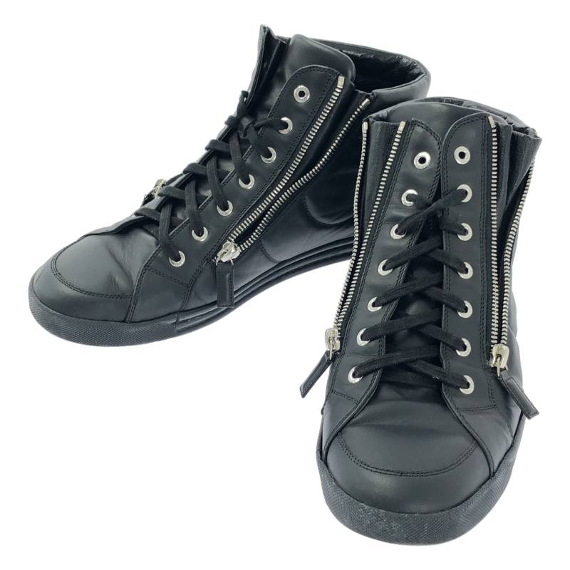 CHANEL ハイカットスニーカー 黒 中古・古着通販】CHANEL (シャネル) ハイカットスニーカー