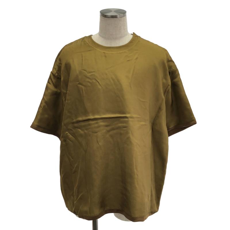 【美品】 JIL SANDER / ジルサンダー | 2024SS | ワンポイントロゴ ショルダージップ オーバーシルエット プルオーバー | M | カーキ | メンズ