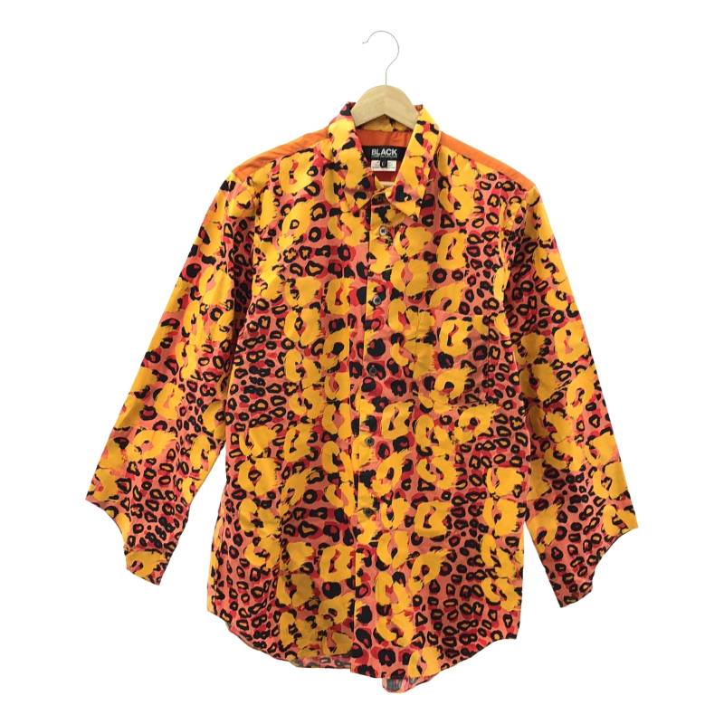 【美品】  BLACK COMME des GARCONS / ブラックコムデギャルソン | 2021SS | 袖断ち切り 綿織物 レオパード プルオーバー | L | マルチ色合い | メンズ