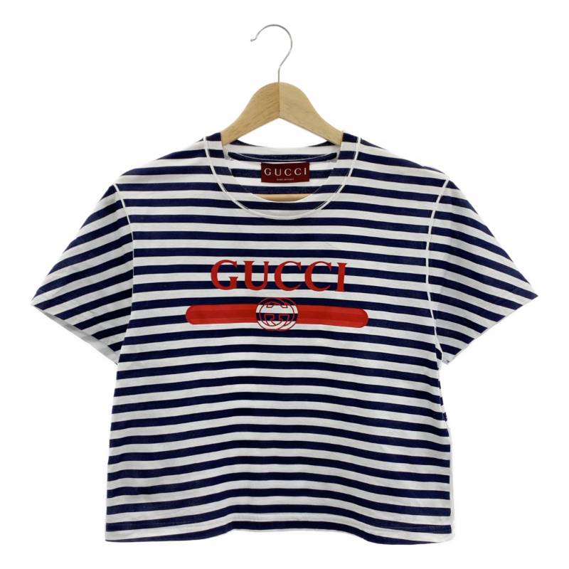 楽天市場】【グッチ】Gucci オールドロゴ スパンコール襟付き Tシャツ