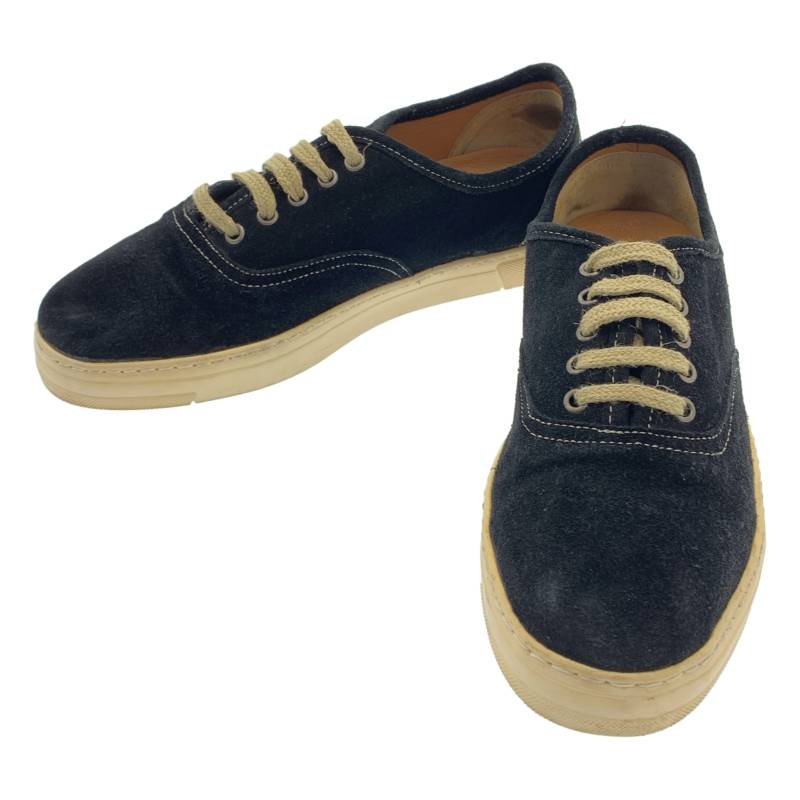 GEOFFREY B.SMALL / ジェフリーBスモール | G.rebesco italian vicentina suede low trainer shoe スエードクロス スニーカー | 42 | 黒いこと / ベージュ | メンズ