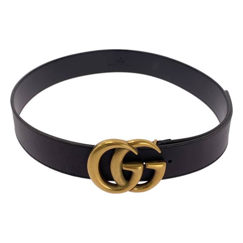 GUCCI / グッチ | GGマーモント ダブルG バックルベルト | 80 32 | ゴールド / ダークブラウン | メンズ