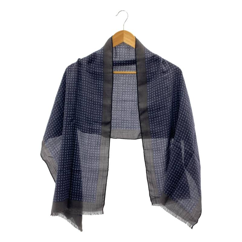 【美品】BERLUTI カリグラフィーマフラー ネイビー 美品】BERLUTI カリグラフィーマフラー ネイビー