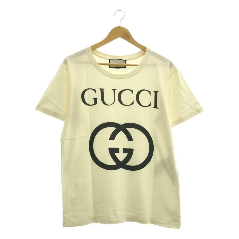 GUCCI / グッチ | インターロッキングロゴ プリント Tシャツ カットソー | アイボリー | メンズ