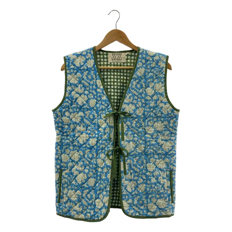【美品】 SZ Blockprints / エスゼットブロックプリント | MANJU VEST NILA PRINT キルティングベスト | XS/S | ブルー / グリーン | レディース