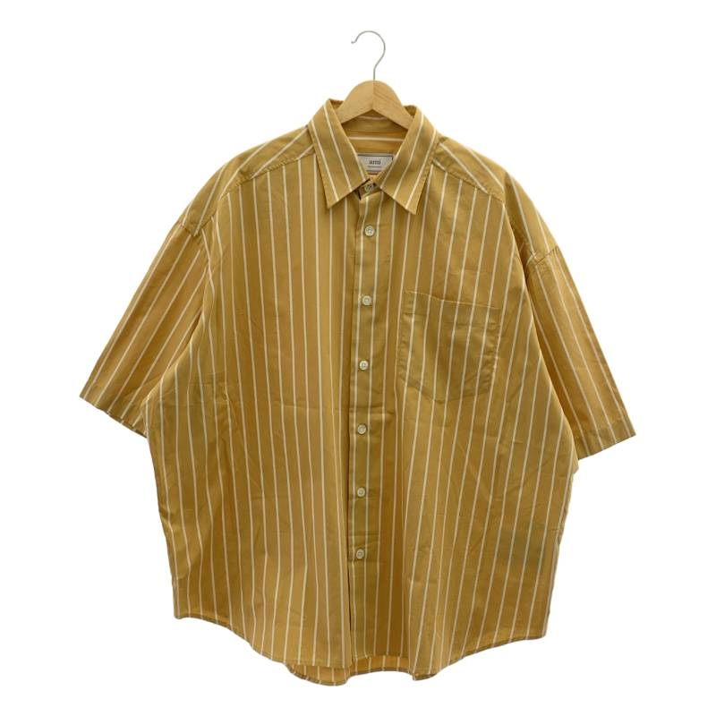 【美品】 AMI Alexandre Mattiussi / アミ・アレクサンドルマテュッシ | コットン ストライプ オーバーサイズシャツ | S | ベージュ | メンズ