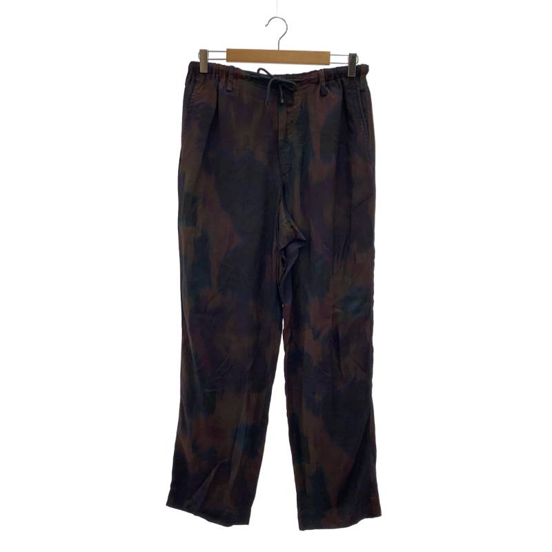 DRIES VAN NOTEN / ドリスヴァンノッテン | 2024SS | レーヨン 総柄プリント サテン イージーパンツ | 48 | ネイビー系 | メンズ