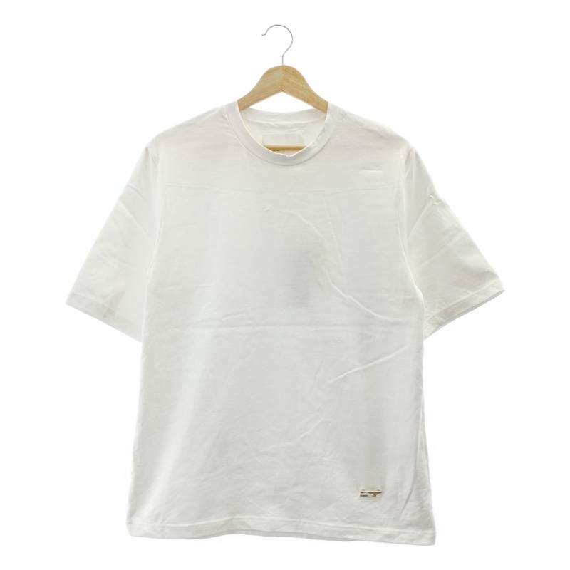 【美品】 JIL SANDER / ジルサンダー | 2023AW | プレートロゴ クルーネック Tシャツ カットソー | M | ホワイト | レディース