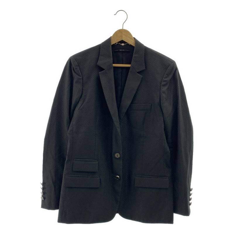 GUCCI / グッチ | インターロッキング GGロゴタイプ 刺しゅう 2B テーラードジャケット / 総裏地 | 44 | 黒いこと | レディース