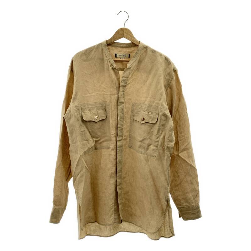 【美品】 Motiv MFG / モチーフエムエフジー | Mikhail Shirt リネン バンドカラー シャツ | M | ベージュ | メンズ