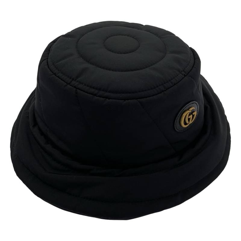 【美品】 GUCCI / グッチ | GGパッチ キルティング バケットハット | M | ブラック | レディース