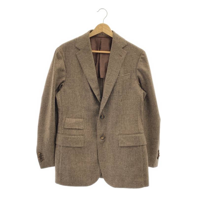 【美品】  Stile Latino / スティレラティーノ | AULE032 ウール グレンチェック 3B テーラードジャケット | 46 | ブラウン | メンズ
