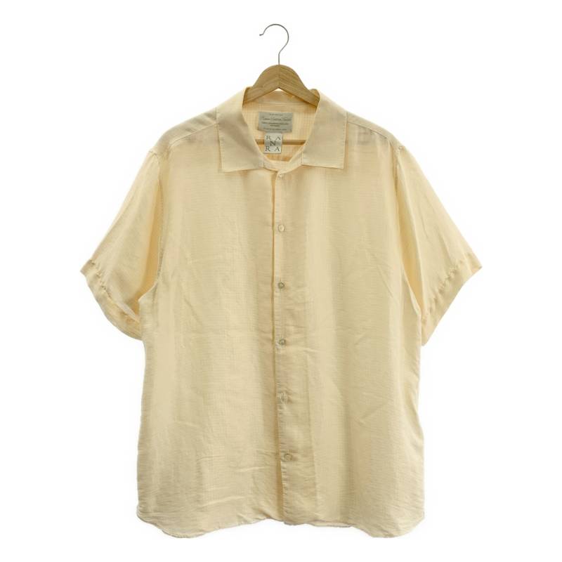 【美品】 RANRA / ランラ | 2025SS | Sun Silk Ripstop S/S Shirt サン シルク リップストップ 半袖シャツ | M | LIGHT BARLEY / アイボリー系 | メンズ