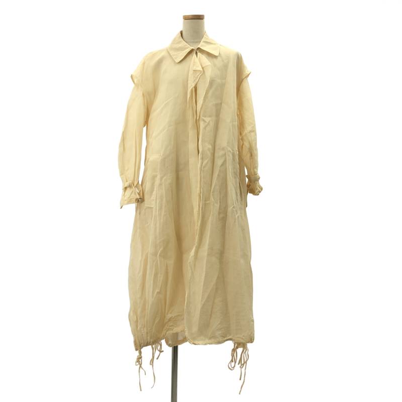 TENNE HANDCRAFTED MODERN / テンハンドクラフテッドモダン | オーバーシルエット オーガンジー ベルテッド コート | F | ベージュ | レディース