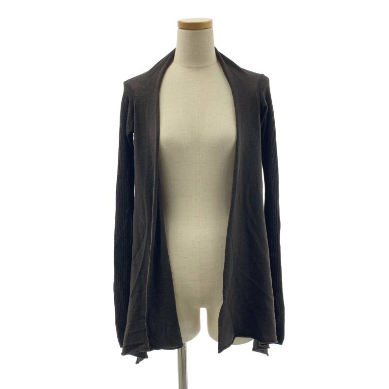 Rick Owens / リックオウエンス | 2005AW | ウール 変形 ボタンレス リブスリーブ ニット カーディガン | 34 | ダークブラウン | レディース 15,125円