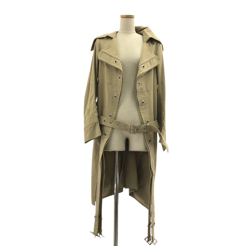 JUNYA WATANABE COMME des GARCONS / ジュンヤワタナベ | 2006SS | うつり変わり 捻じれ色つや 呼びりんテッド トレンチコート / 総柄裏地 | S | ベージュ | レディース