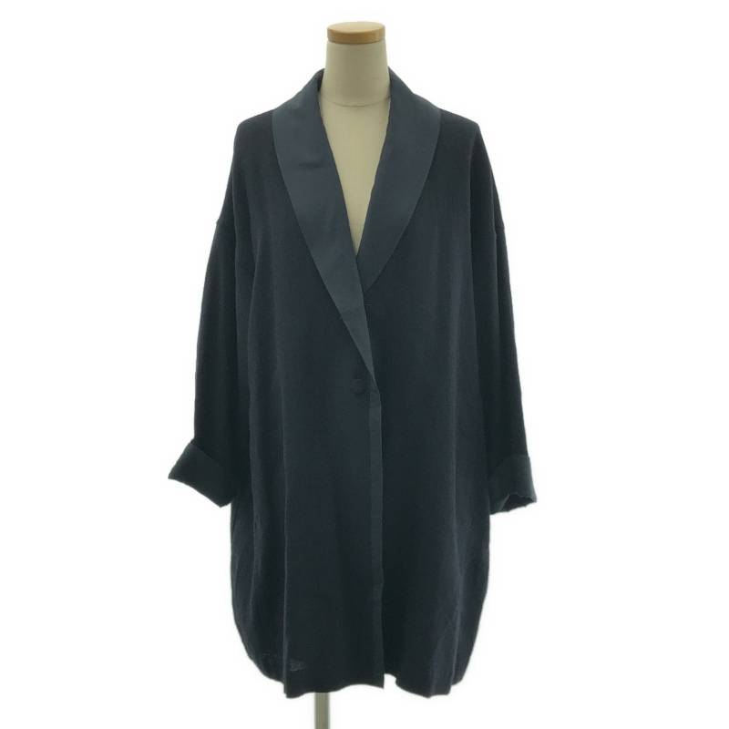【美品】 HaaT ISSEY MIYAKE / ハートイッセイミヤケ | 2018AW | レーヨン ウール 染め加工 ショールカラー シングルコート | 3 | ダークネイビー | レディース