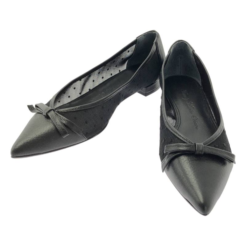 【新品】 TSURU by Mariko Oikawa / ツルバイマリコオイカワ | ポインテッドトゥ メッシュ ドット パンプス | 34 | ブラック | レディース 4,350円