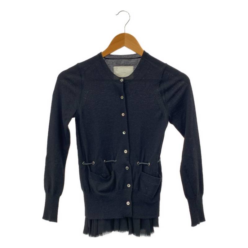 sacai / サカイ | カシミヤ ドローコード レイヤード カーディガン | 1 | ブラック | レディース