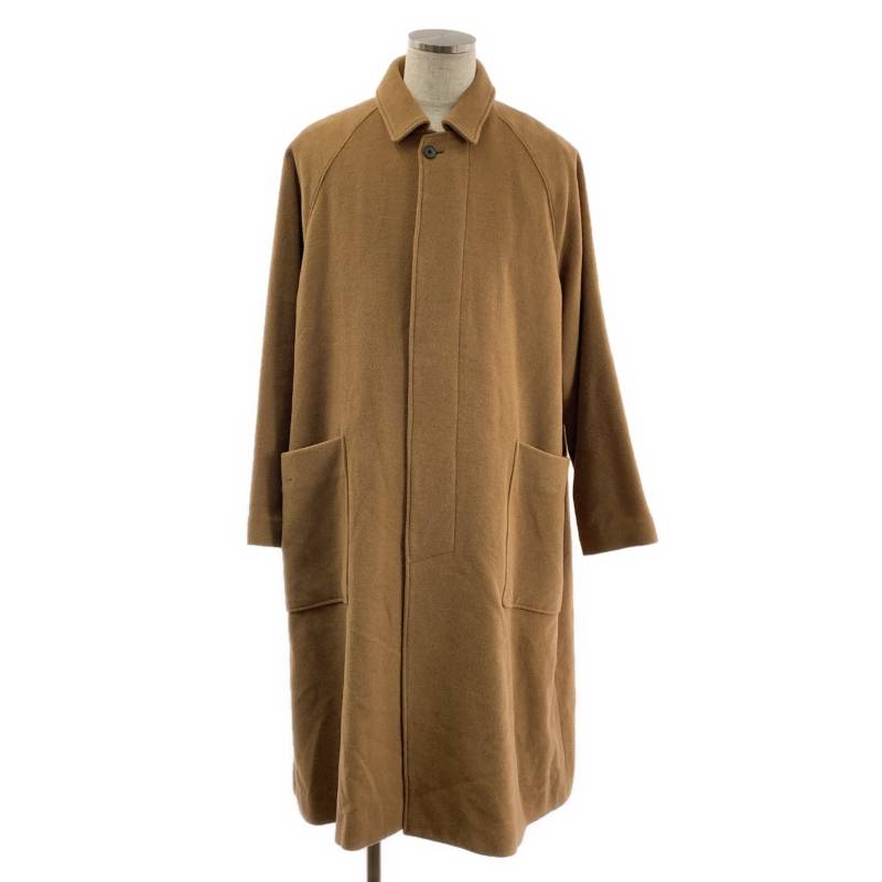 ATON / エイトン | CAMEL MOLESKIN BALMACAAN COAT モールスキン バルマカーン コート | 6 | ブラウン | メンズ