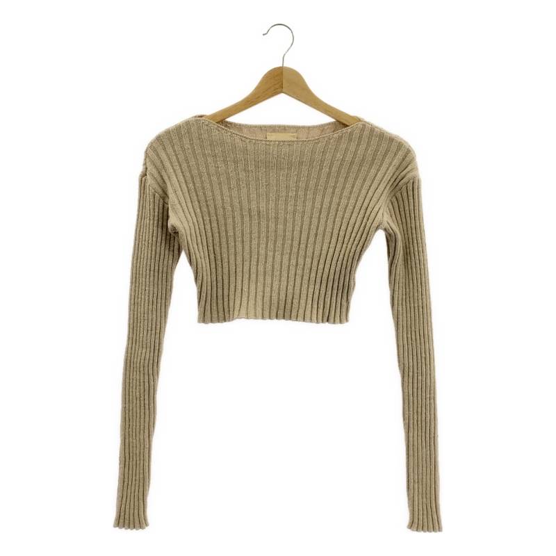 シシクイ　SHISHIKUI ブラウン クロップド　コットンニット　ポコポコ シシクイ SHISHIKUI ブラウン クロップド コットンニット ポコポコ THE