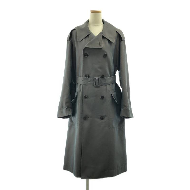 【美品】  DRIES VAN NOTEN / ドリスヴァンノッテン | 厚地の外套影ぼうし 呼びりんテッド トレンチコート | XS | 濃灰色薄墨色系 | メンズ