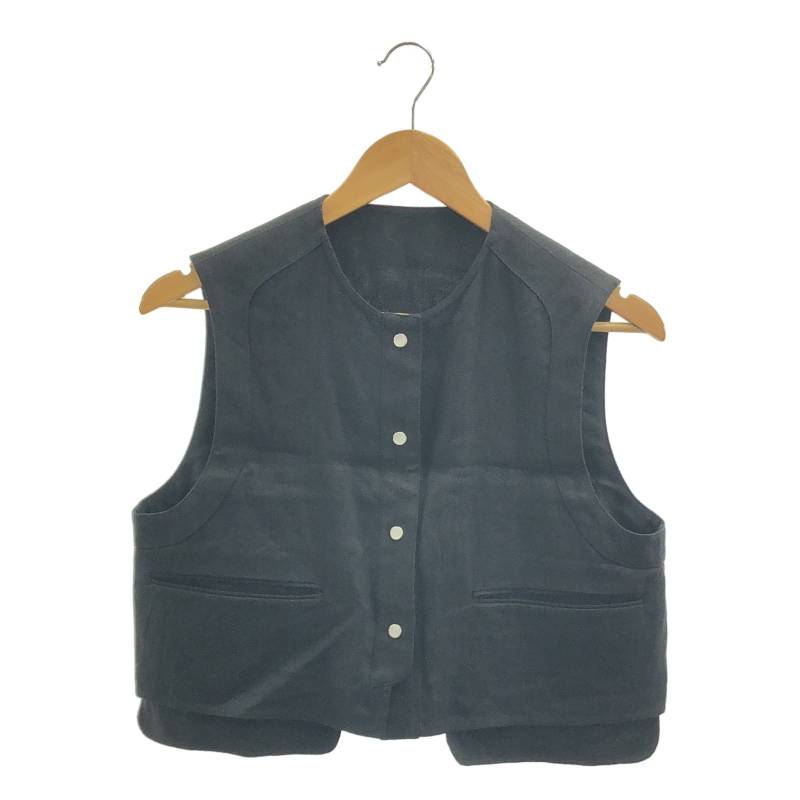 タイムセール　BACCA リネンツイル ショートベスト ブラック36 タイムセール BACCA リネンツイル ショートベスト ブラック36 レディース