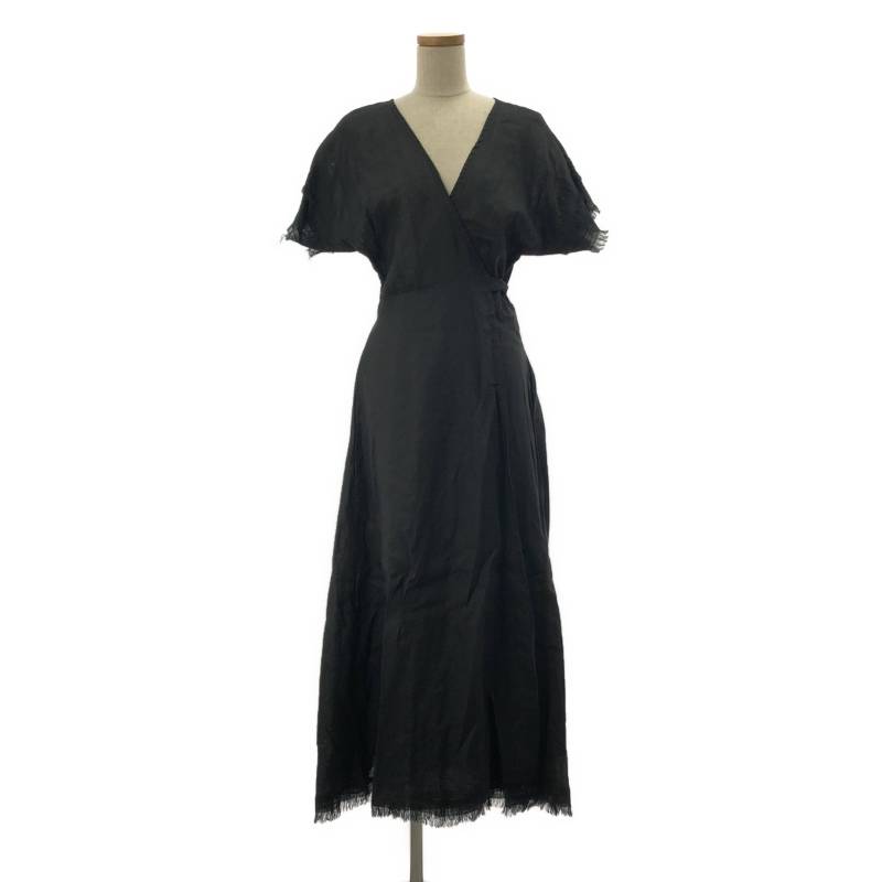 【美品】 Ron Herman / ロンハーマン | リネン フリンジ ロング ワンピース | XS | ブラック | レディース