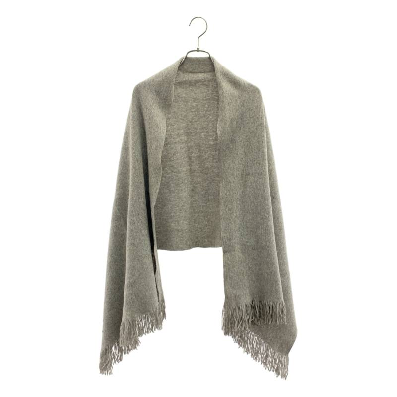 ISSEY MIYAKE / イッセイミヤケ | 80s ヴィンテージ 筆引き船 フリンジ 大判袈裟 えり巻き | 薄墨色